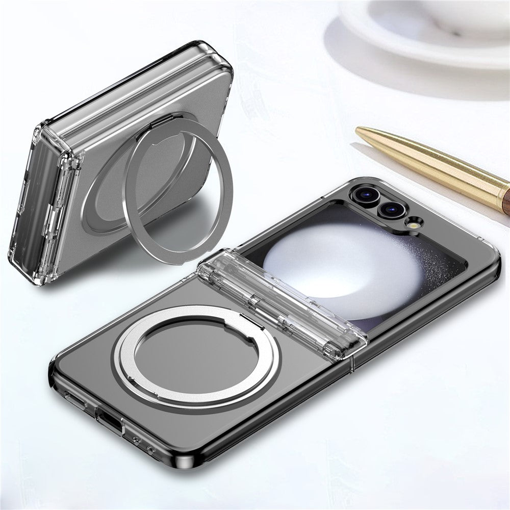 For Samsung Galaxy Z Flip7 FE 5G / Z Flip6 5G Case with Magnetic Kickstand Spring Hinge PC Folding Phone Cover