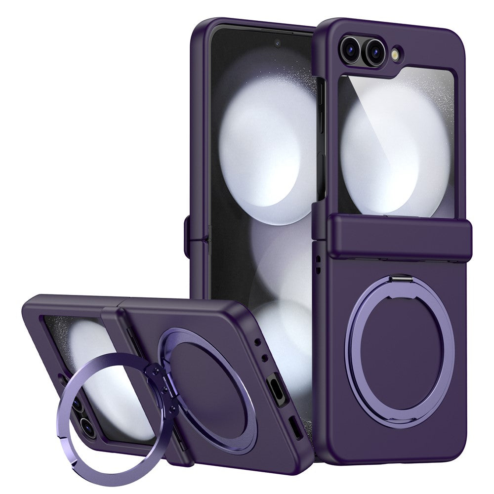 For Samsung Galaxy Z Flip7 FE 5G / Z Flip6 5G Case with Magnetic Kickstand Spring Hinge PC Folding Phone Cover