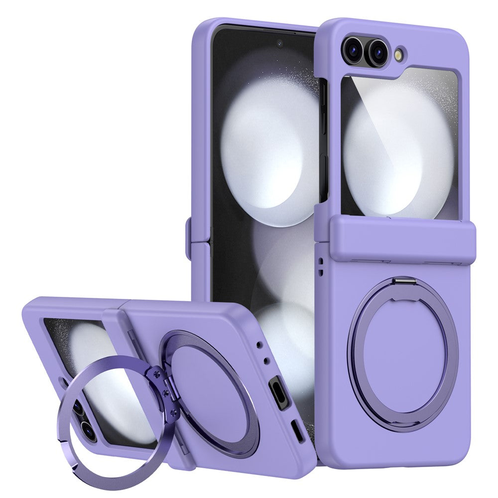 For Samsung Galaxy Z Flip5 5G Case with Magnetic Kickstand Spring Hinge PC Folding Phone Cover