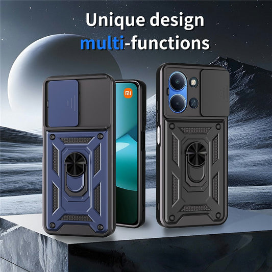Xiaomi Redmi 15C 4G (EU) (173mm) / Xiaomi Redmi 15C 5G (EU) (173mm) Handyhülle – mit Standfunktion, mit Kamera-Schiebeabdeckung, aus TPU / PC