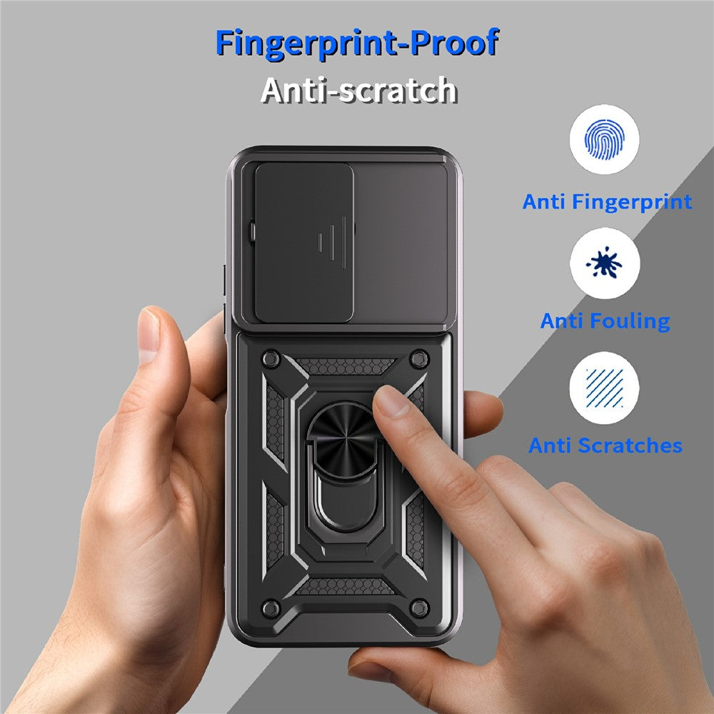 For Xiaomi Redmi 15C 5G (EU) (173mm) / 15C 4G (EU) (173mm) Case with Slide Camera Lid PC + TPU Kickstand Phone Cover