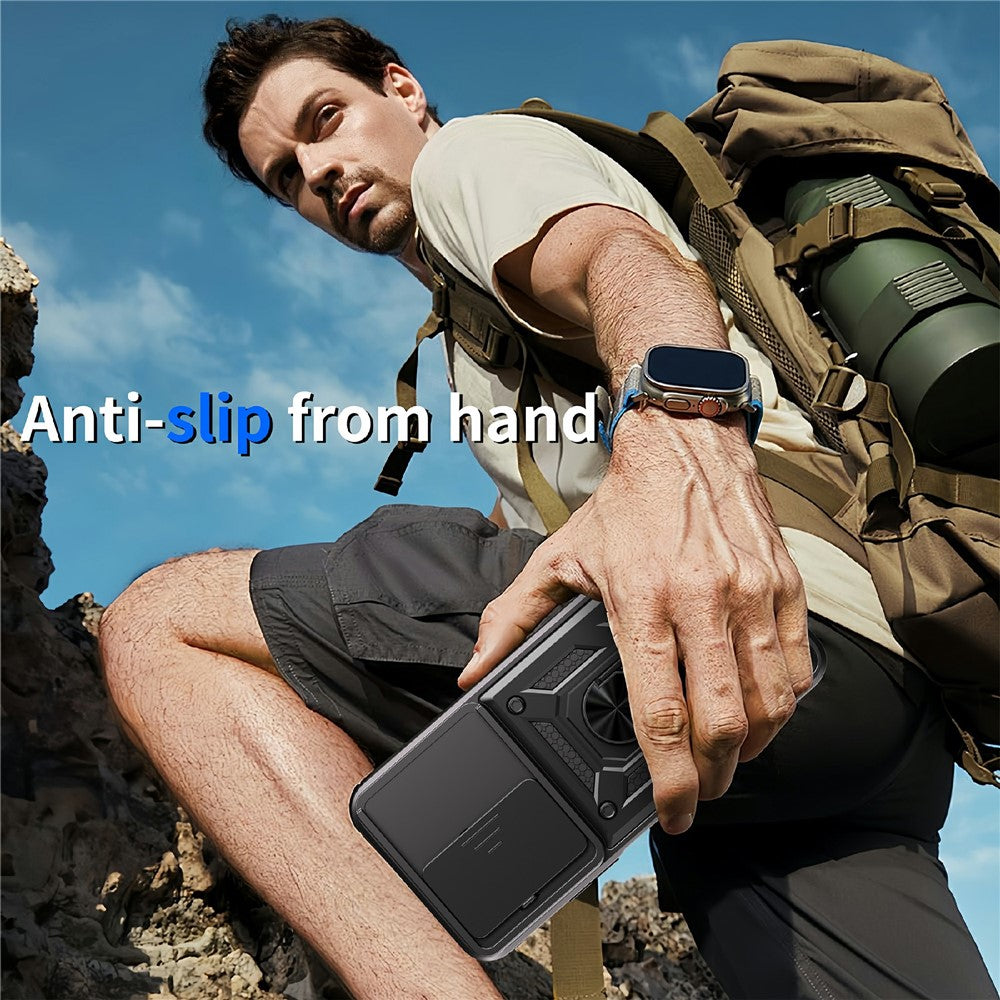For Xiaomi Redmi 15C 5G (EU) (173mm) / 15C 4G (EU) (173mm) Case with Slide Camera Lid PC + TPU Kickstand Phone Cover