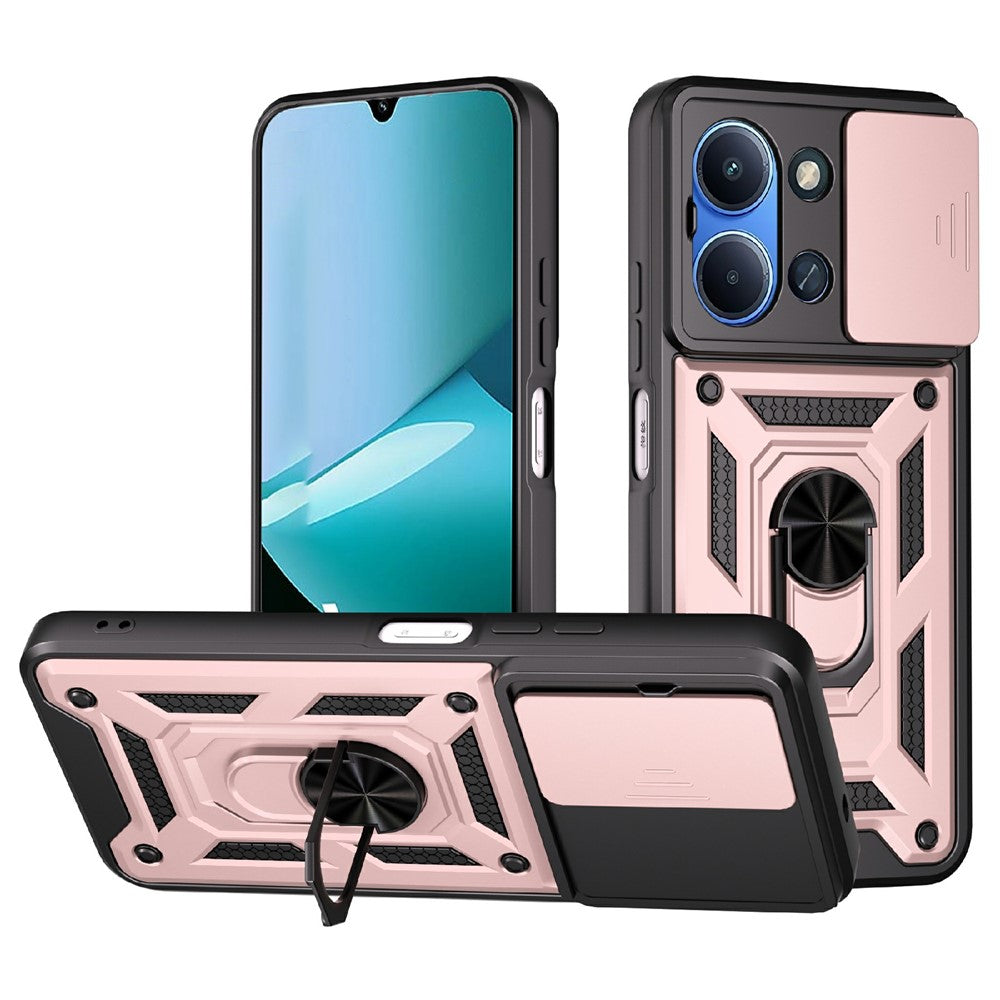 For Xiaomi Redmi 15C 5G (EU) (173mm) / 15C 4G (EU) (173mm) Case with Slide Camera Lid PC + TPU Kickstand Phone Cover