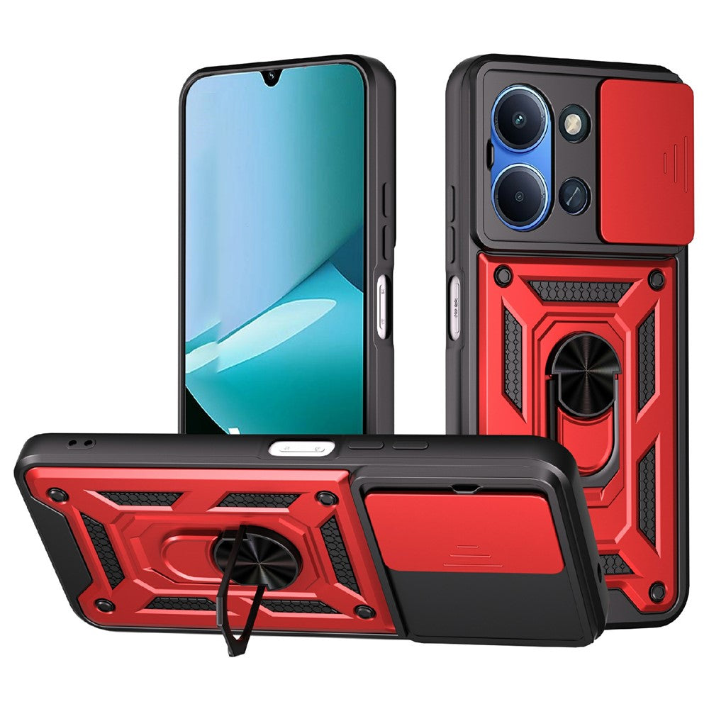 For Xiaomi Redmi 15C 5G (EU) (173mm) / 15C 4G (EU) (173mm) Case with Slide Camera Lid PC + TPU Kickstand Phone Cover