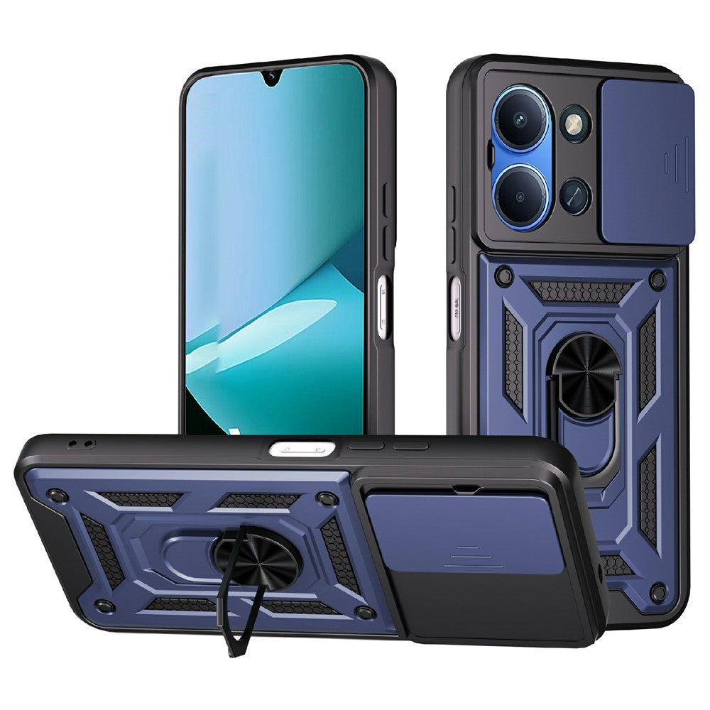 For Xiaomi Redmi 15C 5G (EU) (173mm) / 15C 4G (EU) (173mm) Case with Slide Camera Lid PC + TPU Kickstand Phone Cover