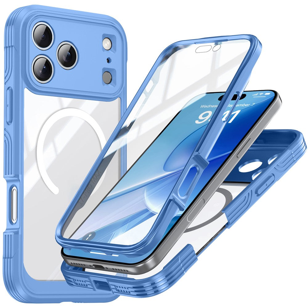 For iPhone 18 Pro Max / 17 Pro Max Case Compatible with MagSafe PC + TPU Phone Cover with Tempered Glass Screen Film