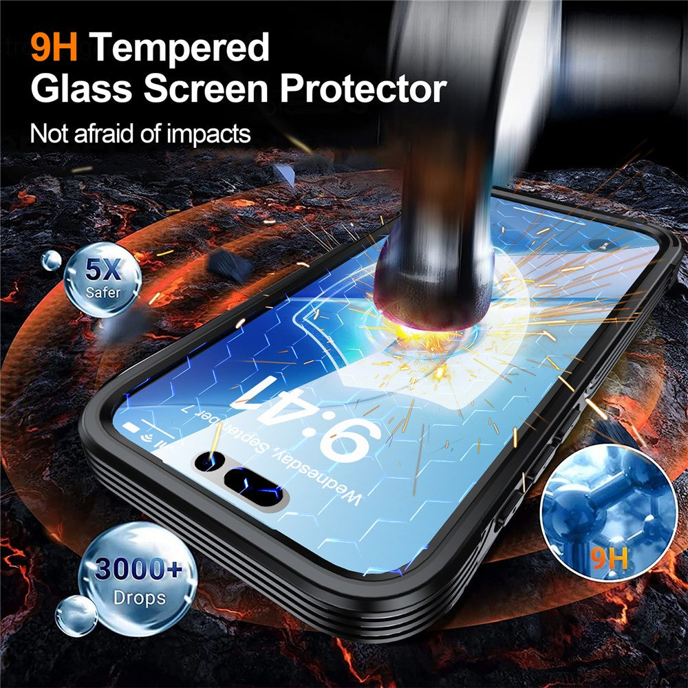 For iPhone 18 Pro Max / 17 Pro Max Case Compatible with MagSafe PC + TPU Phone Cover with Tempered Glass Screen Film