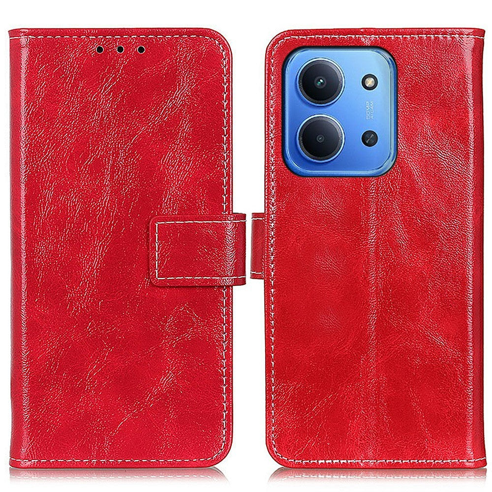 For Xiaomi Redmi 15C 5G (EU) (173mm) / 15C 4G (EU) (173mm) Case Wallet Leather Phone Cover Crazy Horse Texture