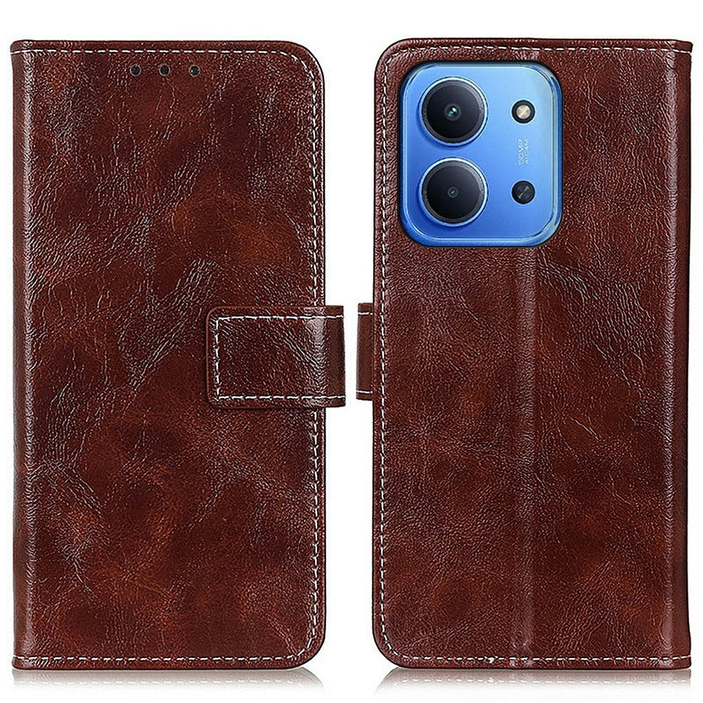 For Xiaomi Redmi 15C 5G (EU) (173mm) / 15C 4G (EU) (173mm) Case Wallet Leather Phone Cover Crazy Horse Texture