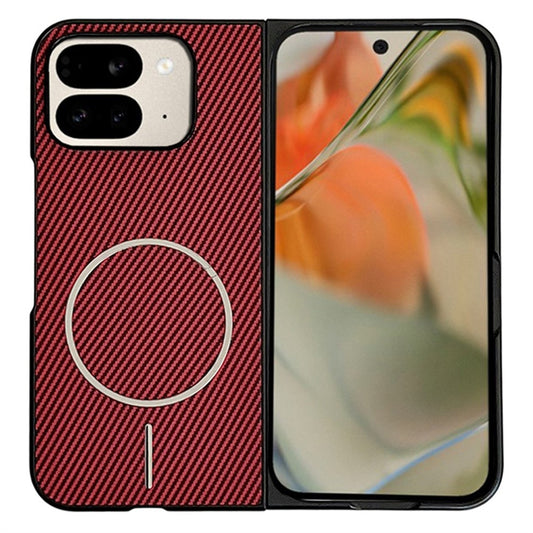 Google Pixel 10 Pro Fold Handyhülle – Magnetische , faltbare mit Kohlefaser-Textur