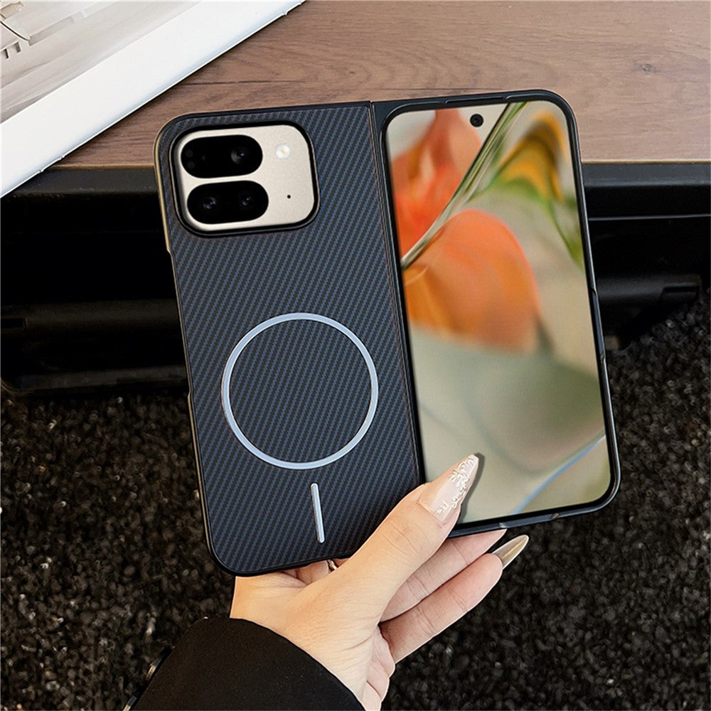 For Google Pixel 10 Pro Fold Magnetic Case Carbon Fiber Texture Folding Phone Cover