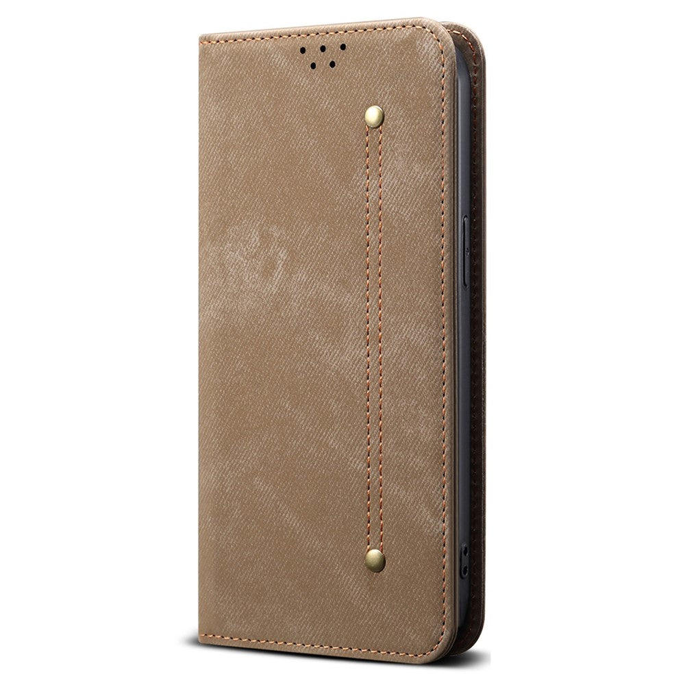 Nothing Phone (3) 5G Handyhülle – Mit Jeansstoff-Textur, PU-Leder, Standfunktion, magnetischer Automatikverschluss, Rundumschutz, mit Brieftasche