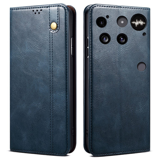 For Nothing Phone (3) 5G Case Crazy Horse Texture Waxy Leather Wallet Stand Phone Cover