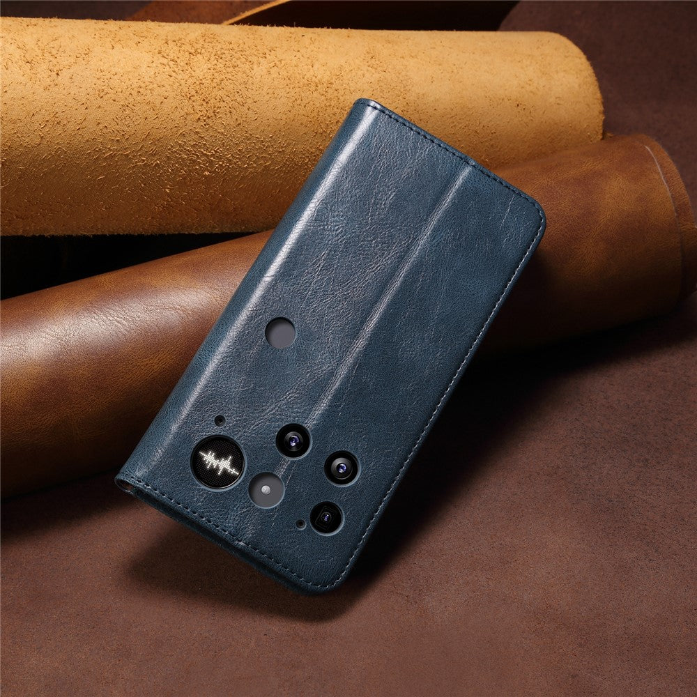 For Nothing Phone (3) 5G Case Crazy Horse Texture Waxy Leather Wallet Stand Phone Cover
