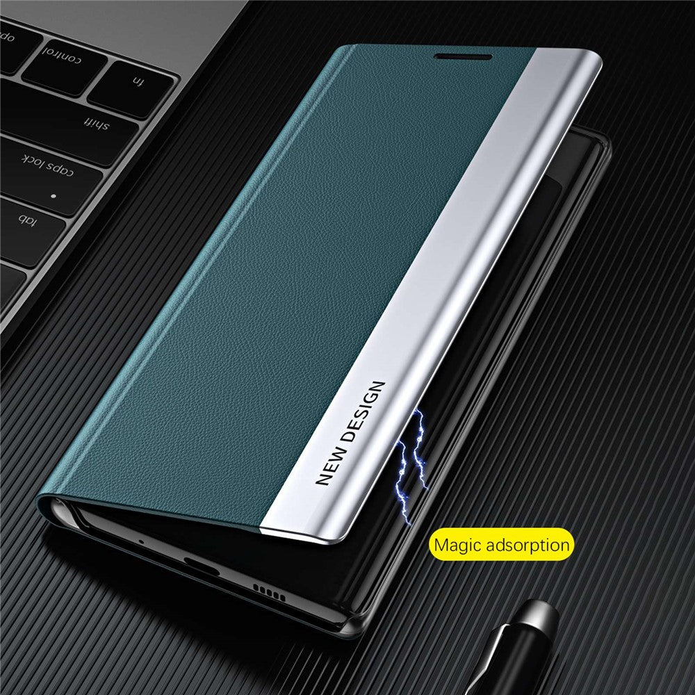 For Honor 70 5G Electroplating PU Leather Flip Stand Cover Auto Adsorption Phone Drop-proof Case