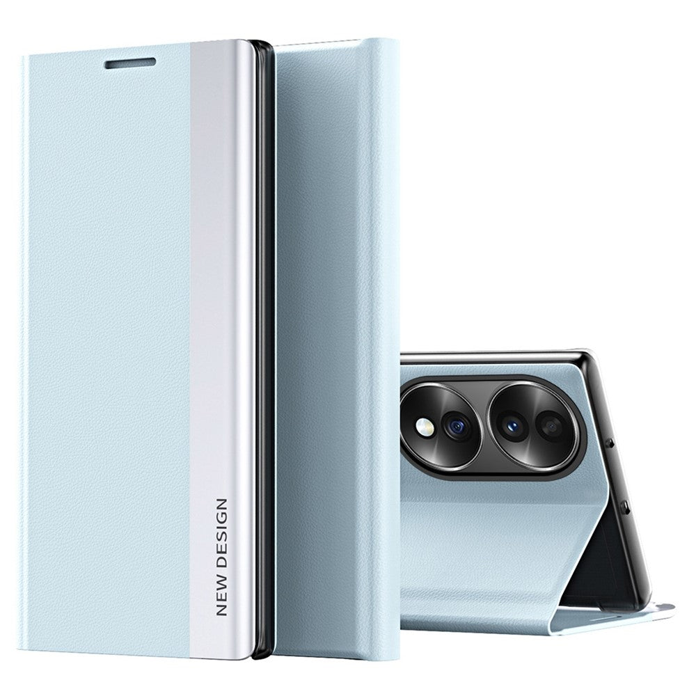 For Honor 70 5G Electroplating PU Leather Flip Stand Cover Auto Adsorption Phone Drop-proof Case