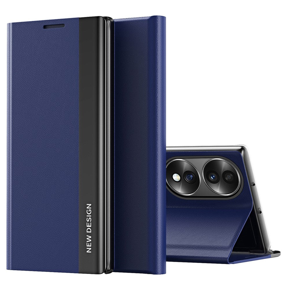 For Honor 70 5G Electroplating PU Leather Flip Stand Cover Auto Adsorption Phone Drop-proof Case