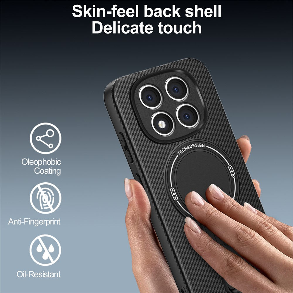 For Xiaomi Redmi Note 14 Pro 4G / Note 14 Pro+ 5G Case with Kickstand Carbon Fiber Texture PC + TPU Phone Cover