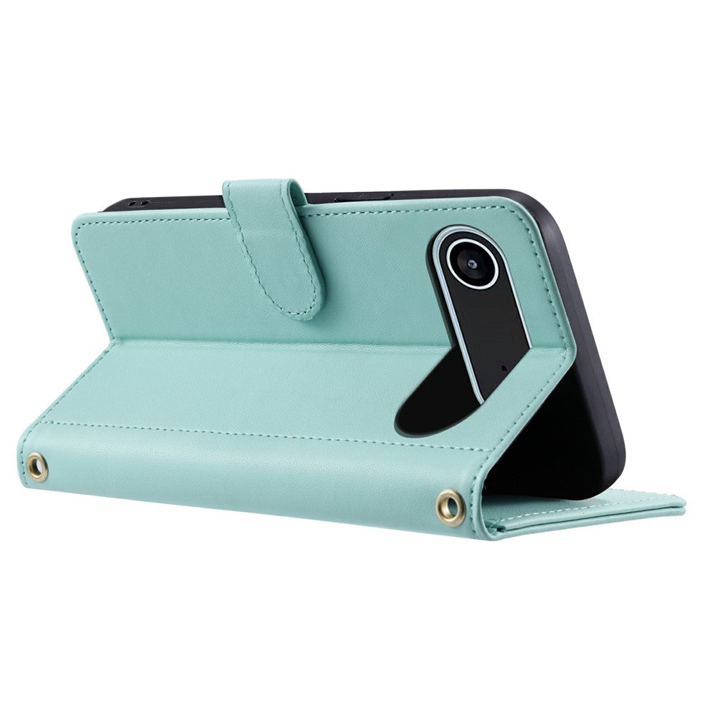 iPhone Air Wallet-Hülle – Rautenmuster mit Geldbörsenfunktion & Riemen