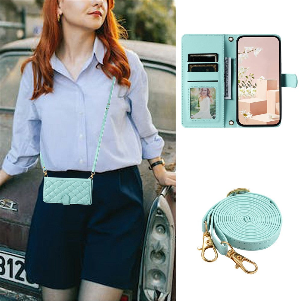 Pixel 10 Pro XL Wallet-Hülle – Rautenmuster mit Geldbörsenfunktion & Riemen