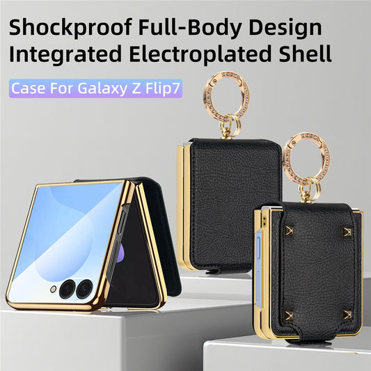 Galaxy Z Flip7 5G – Handyhülle aus Kunststoff und PU-Leder