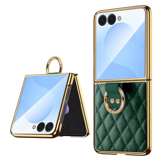 Galaxy Z Flip7 5G – Handyhülle aus Kunststoff und PU-Leder, mit Displayschutz