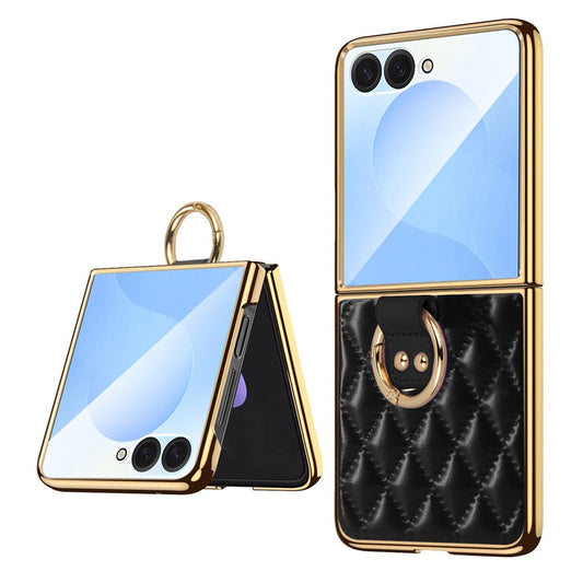 Galaxy Z Flip7 5G – Handyhülle aus Kunststoff und PU-Leder, mit Displayschutz