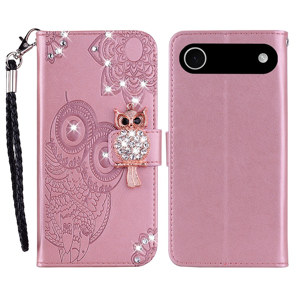 iPhone Air Handyhülle mit Eulenmuster & Strass-Steinen