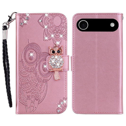 iPhone Air Handyhülle mit Eulenmuster & Strass-Steinen