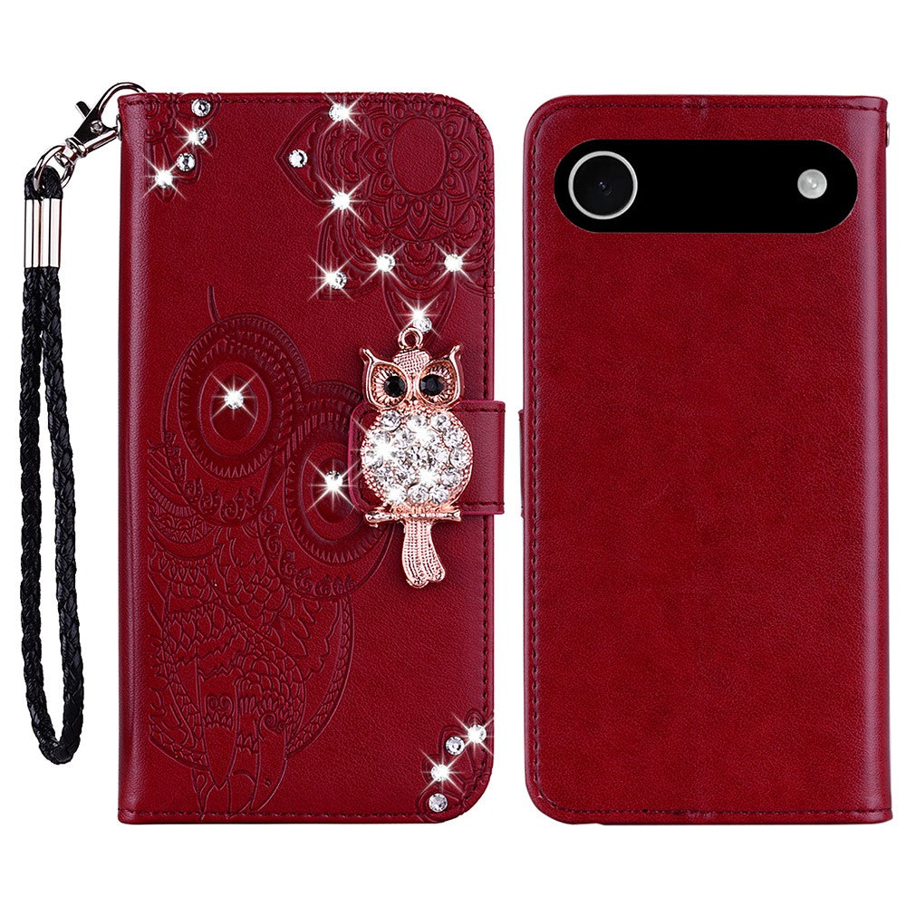 iPhone Air Handyhülle mit Eulenmuster & Strass-Steinen