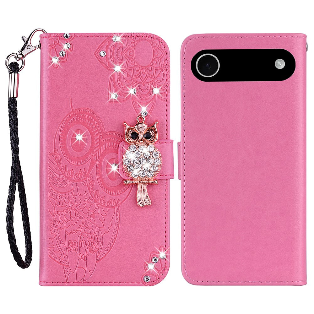 iPhone Air Handyhülle mit Eulenmuster & Strass-Steinen