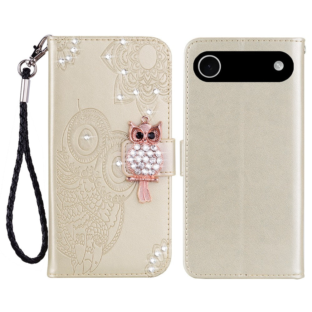 iPhone Air Handyhülle mit Eulenmuster & Strass-Steinen
