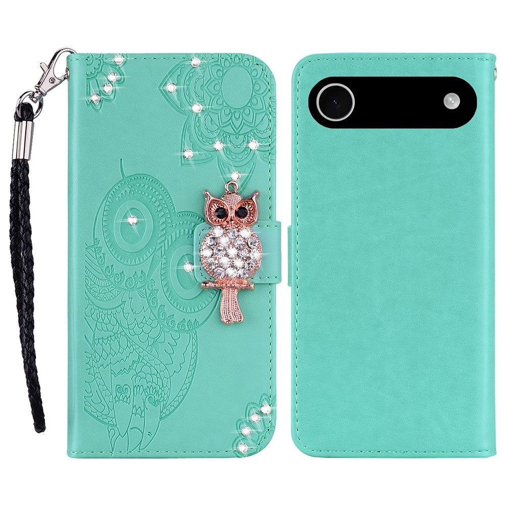 iPhone Air Handyhülle mit Eulenmuster & Strass-Steinen