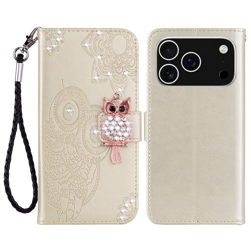 iPhone 17 Pro Max Handyhülle mit Eulenmuster & Strass-Steinen
