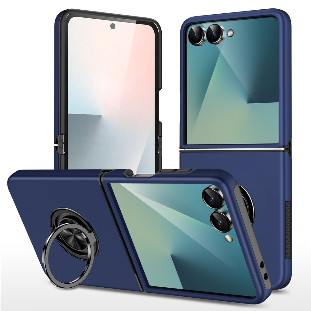 For Samsung Galaxy Z Flip7 5G Case PC + TPU Phone Cover with Rotatable Ring Holder