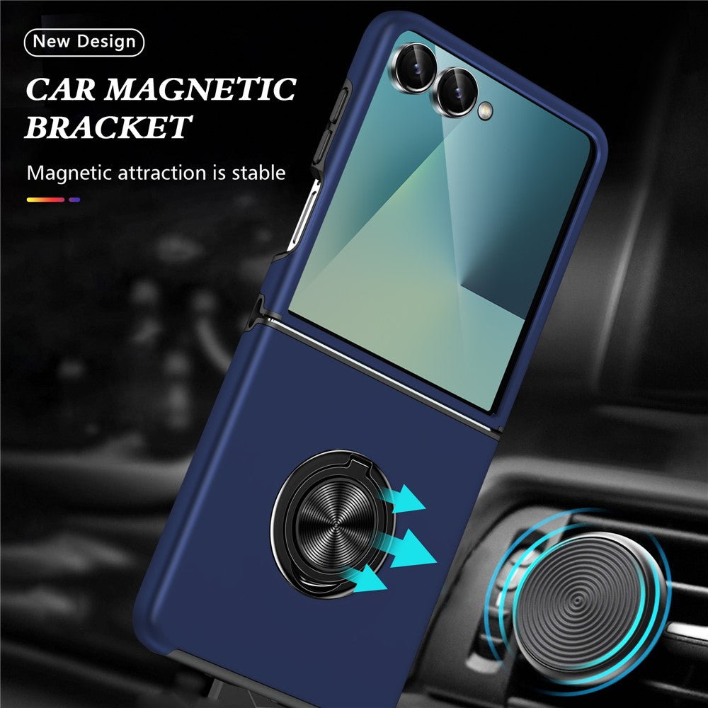 For Samsung Galaxy Z Flip7 5G Case PC + TPU Phone Cover with Rotatable Ring Holder