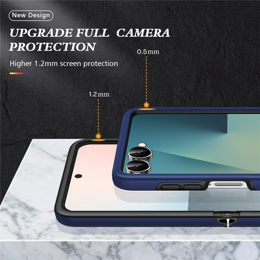 For Samsung Galaxy Z Flip7 5G Case PC + TPU Phone Cover with Rotatable Ring Holder