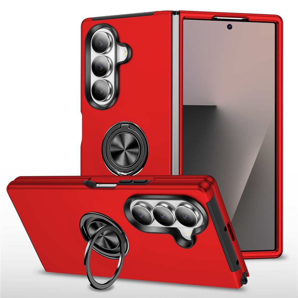 For Samsung Galaxy Z Fold7 5G Case PC + TPU Phone Cover with Rotatable Ring Holder