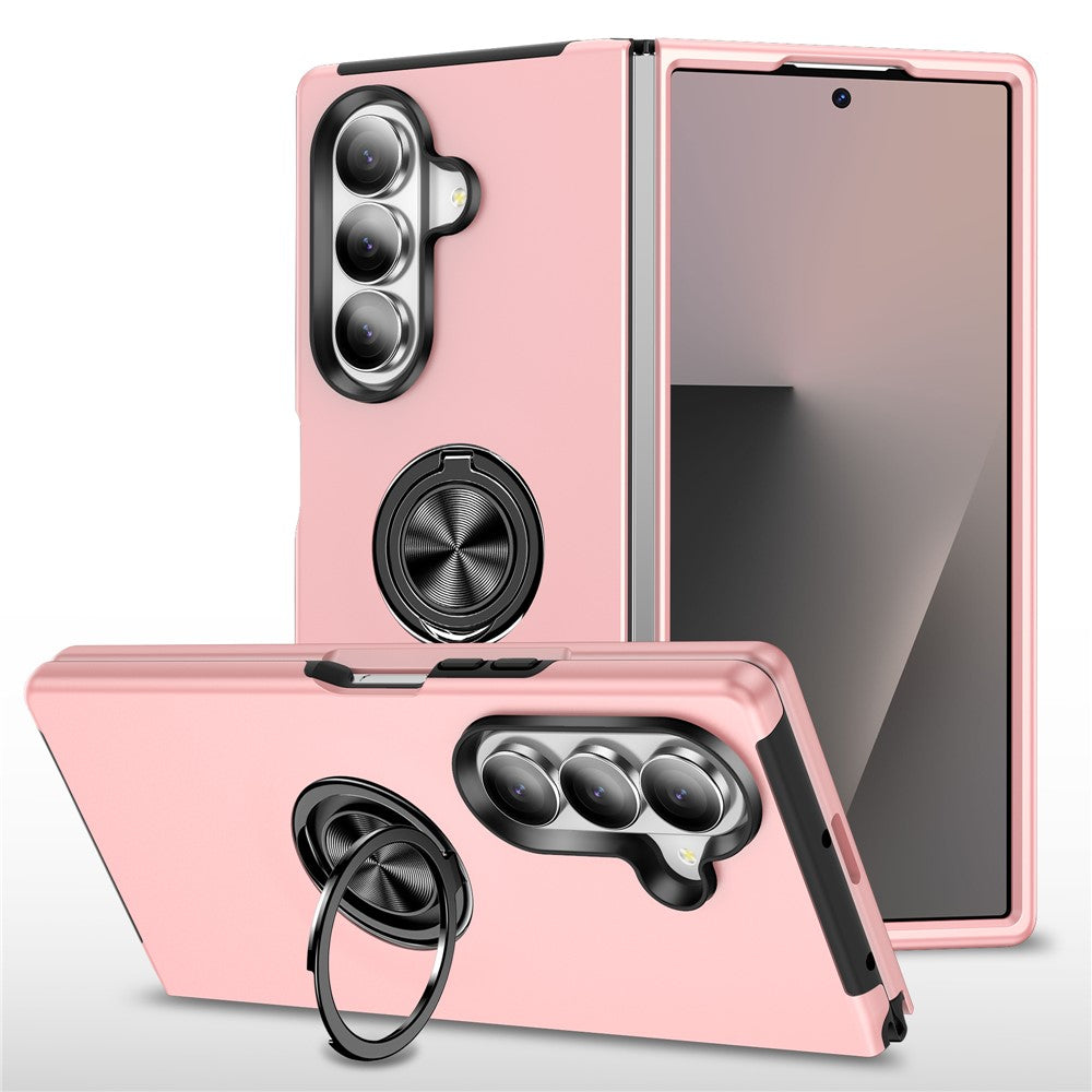 For Samsung Galaxy Z Fold7 5G Case PC + TPU Phone Cover with Rotatable Ring Holder