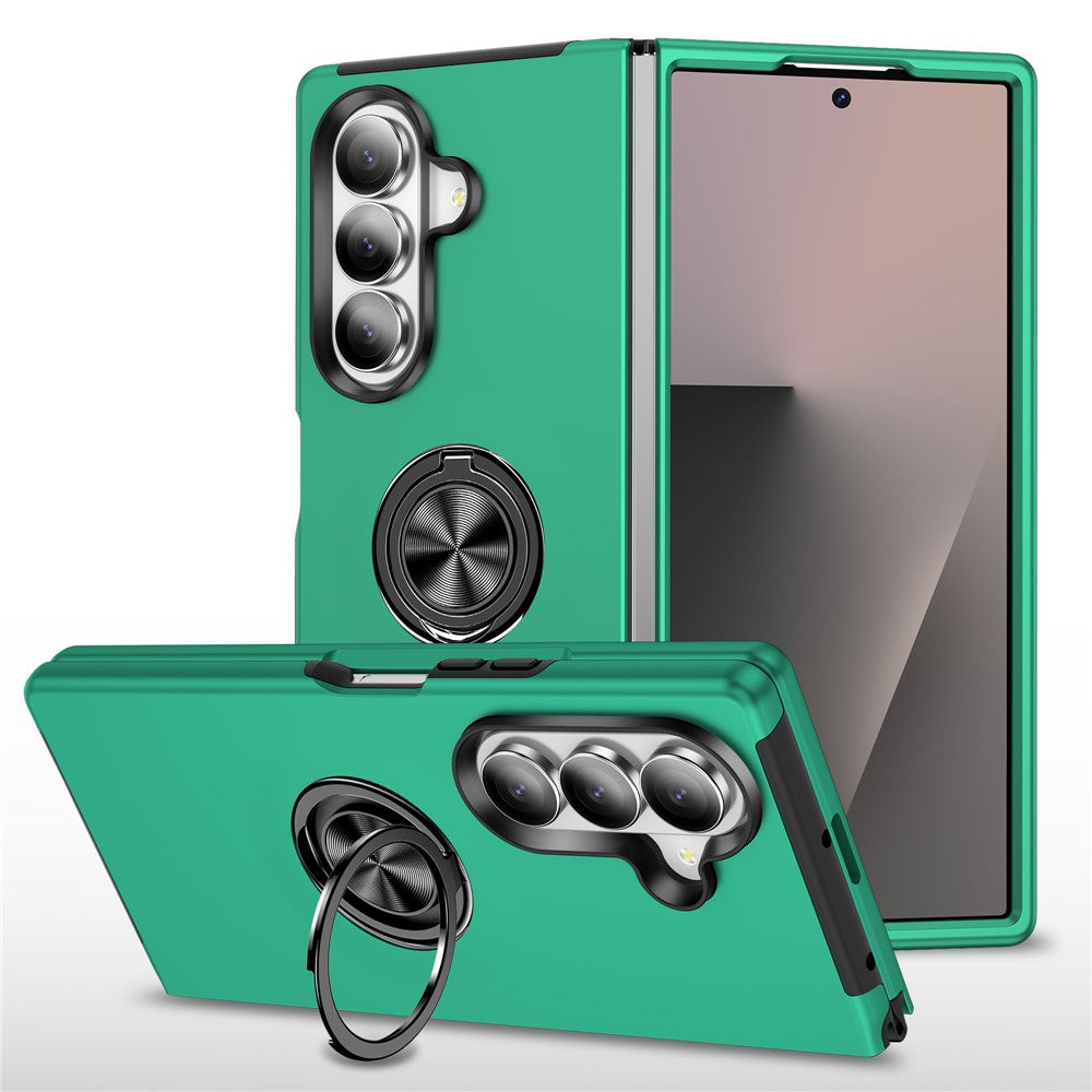 For Samsung Galaxy Z Fold7 5G Case PC + TPU Phone Cover with Rotatable Ring Holder