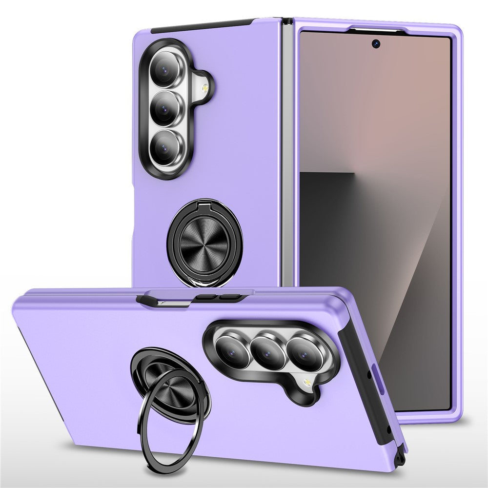 For Samsung Galaxy Z Fold7 5G Case PC + TPU Phone Cover with Rotatable Ring Holder