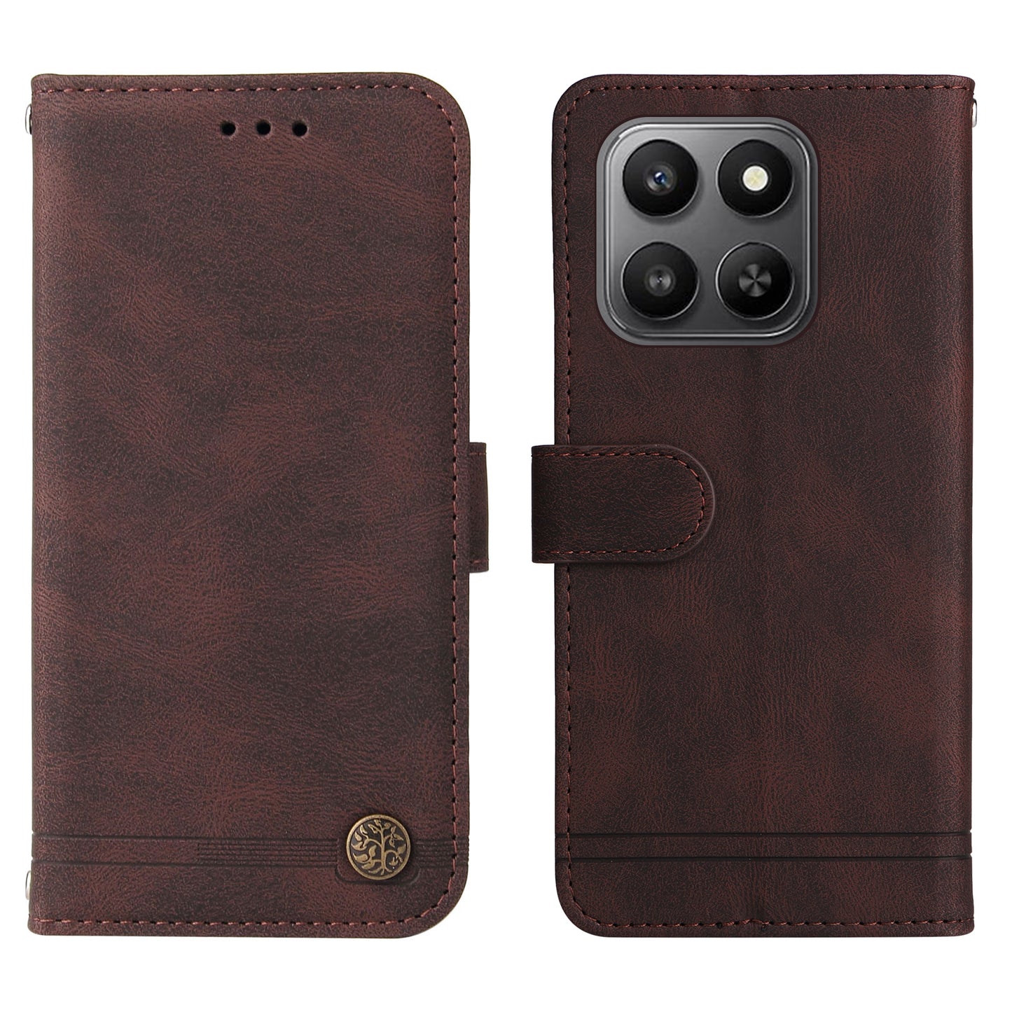 For Honor 400 Smart 5G / 4G / X7d 4G Leather Wallet Cases Skin Touch Phone Cover Stand with Strap