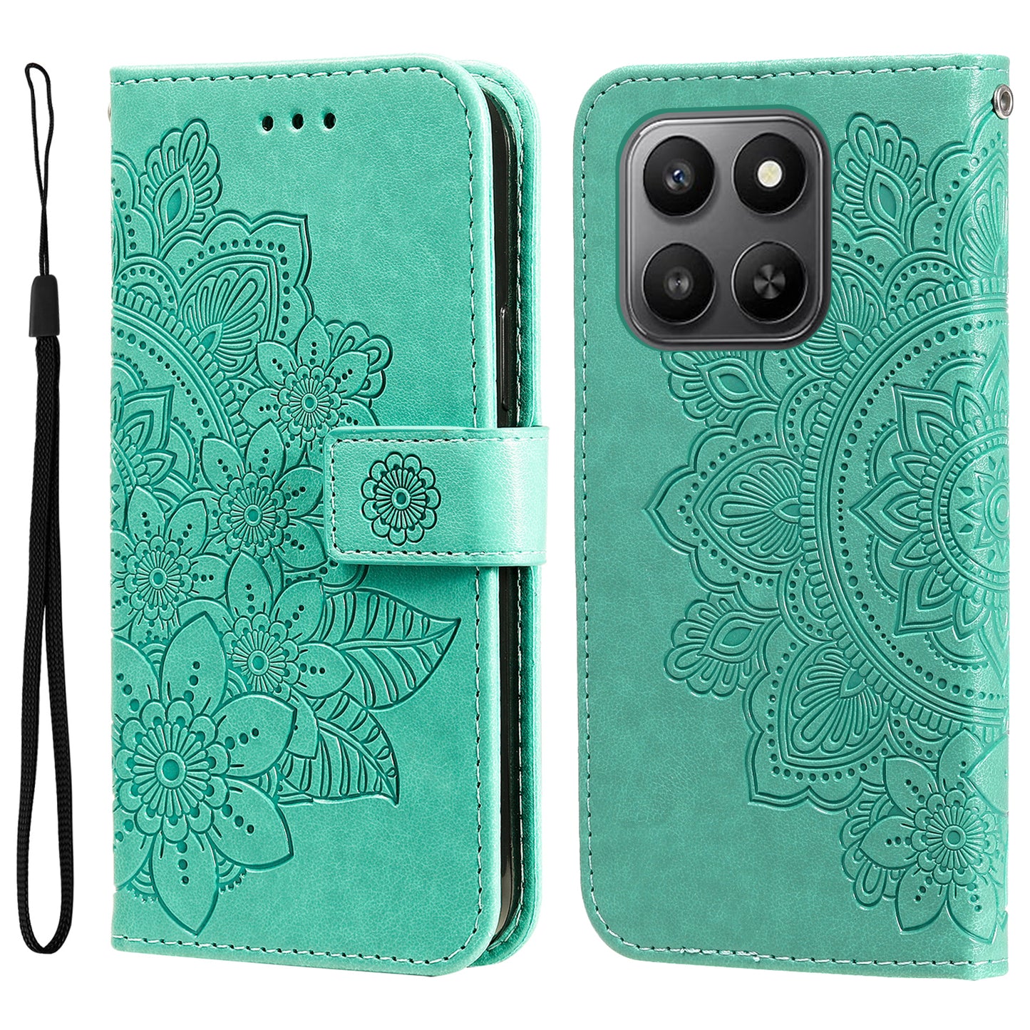 For Honor 400 Smart 5G / 4G / X7d 4G Case Floral Pattern PU Leather Wallet Stand Phone Cover