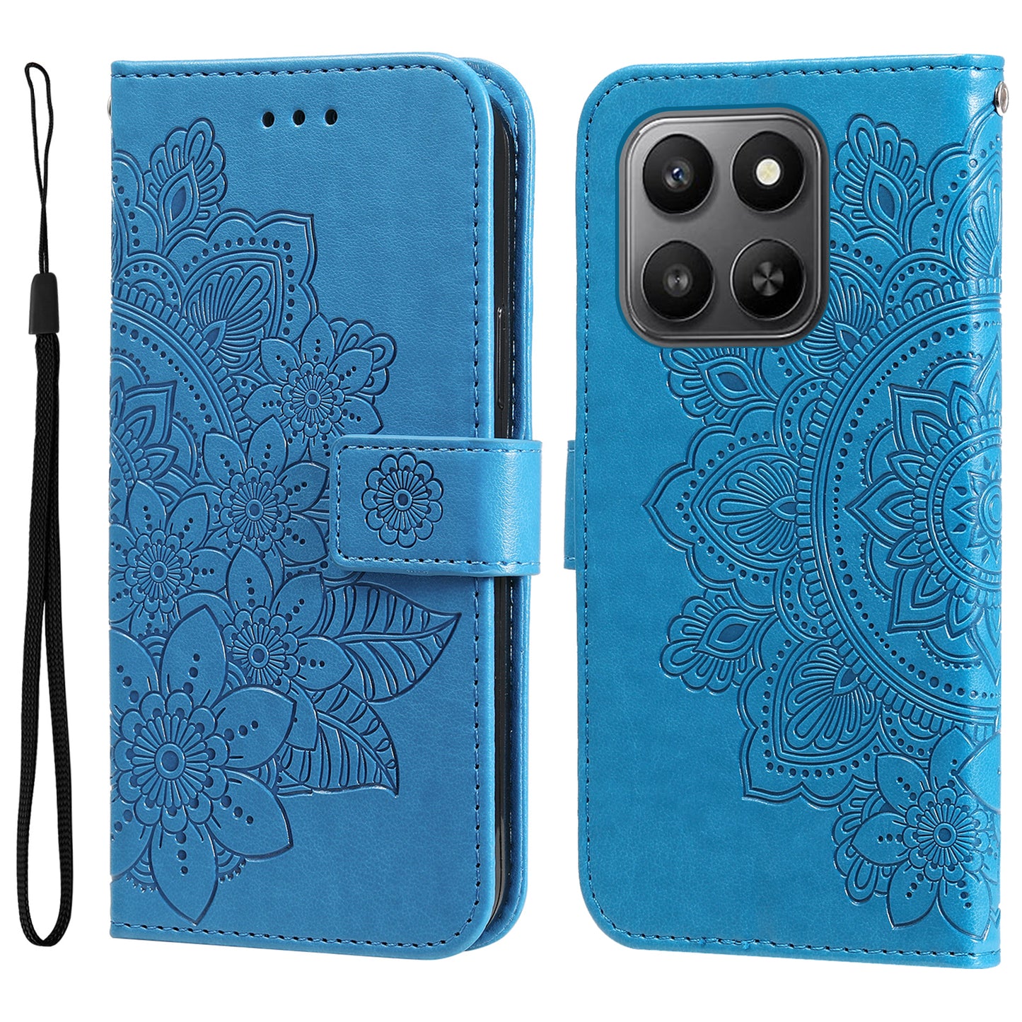 For Honor 400 Smart 5G / 4G / X7d 4G Case Floral Pattern PU Leather Wallet Stand Phone Cover