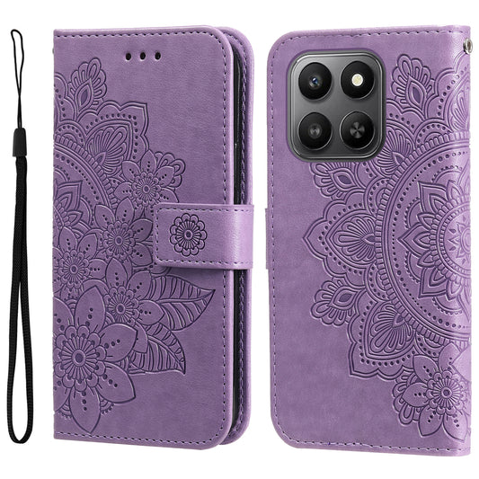 For Honor 400 Smart 5G / 4G / X7d 4G Case Floral Pattern PU Leather Wallet Stand Phone Cover