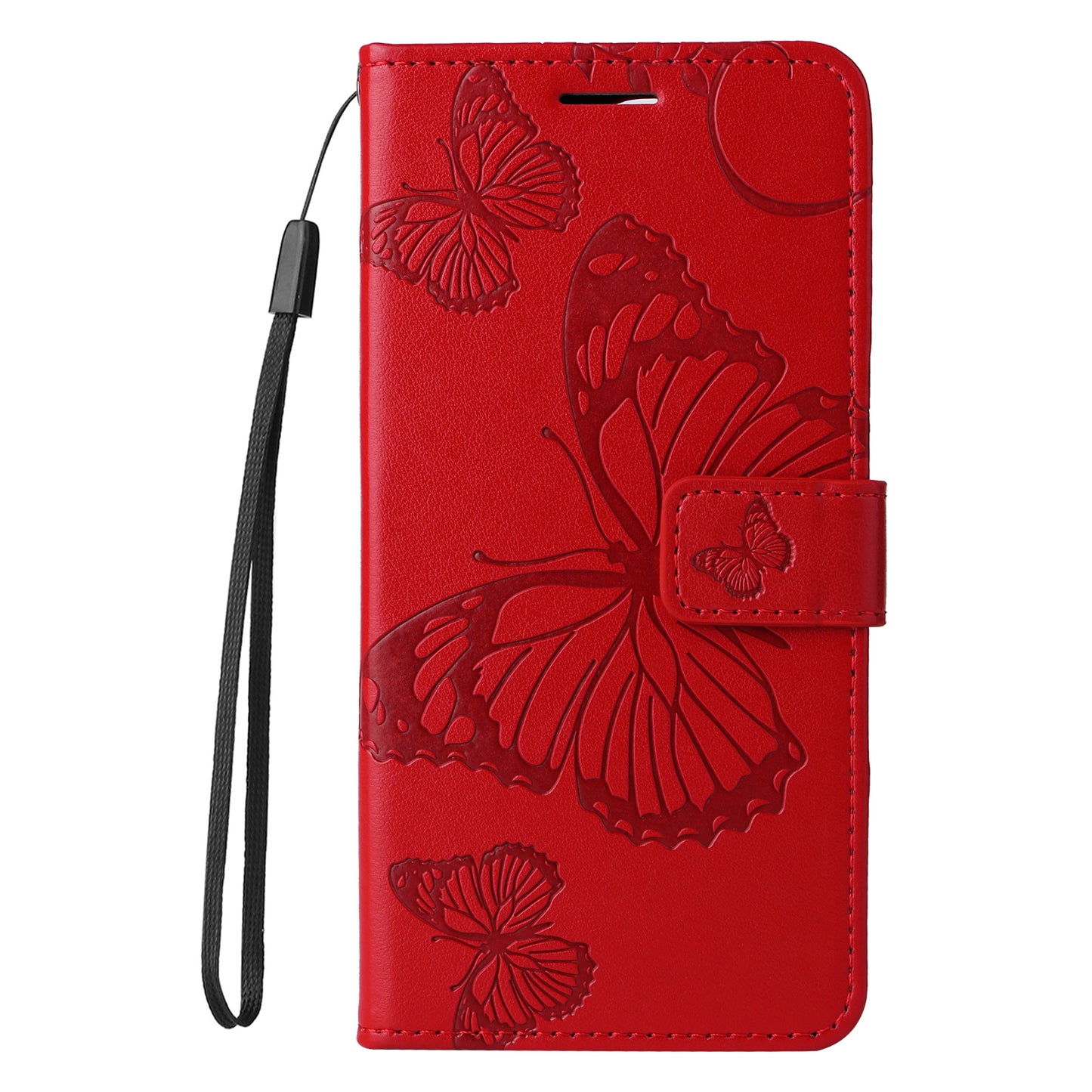 iPhone 16 Pro Max Wallet-Hülle – Schmetterling Aufgedruckt & Mit Ständer und Riemen