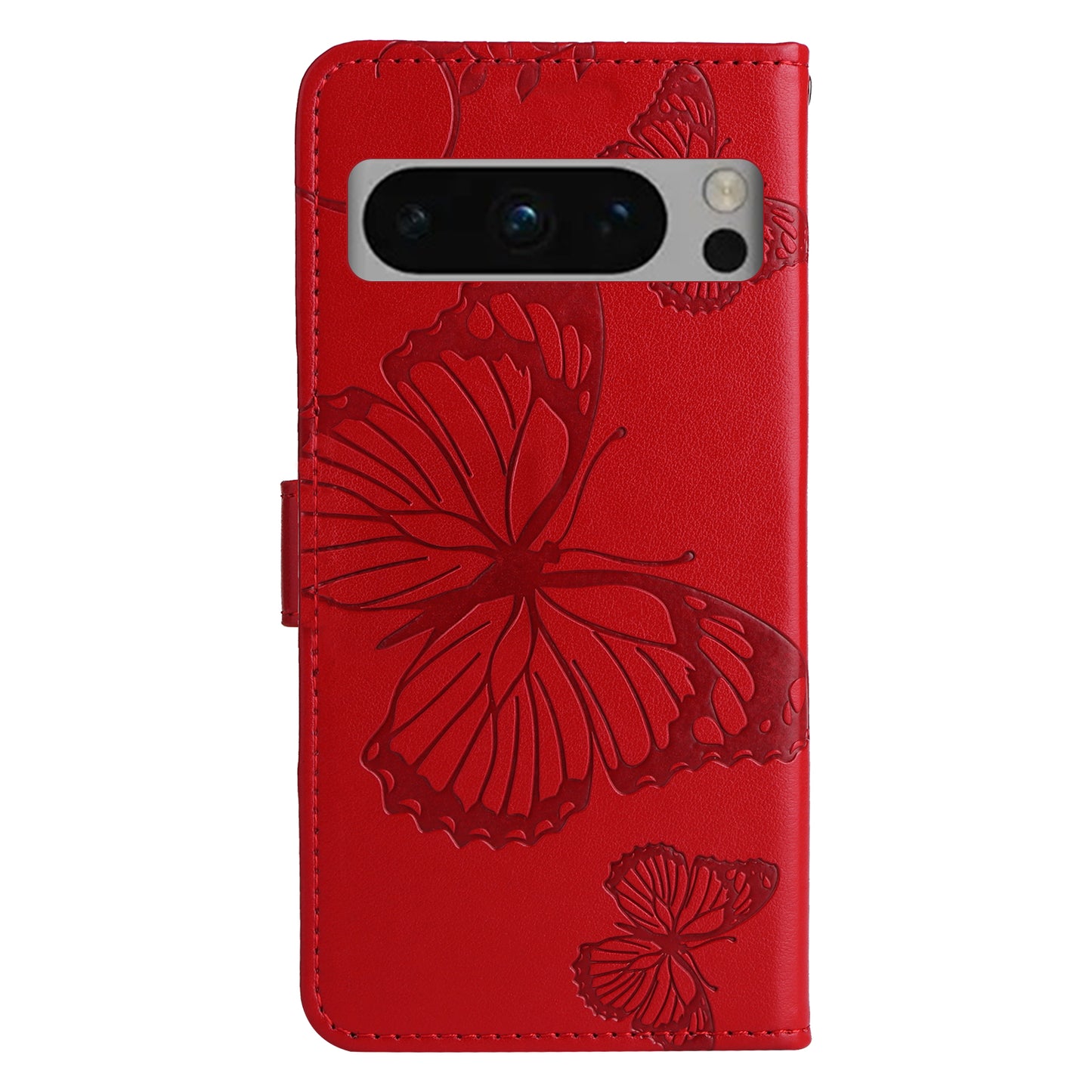 Pixel 8 Pro Wallet-Hülle – Schmetterling Aufgedruckt & Mit Ständer und Riemen