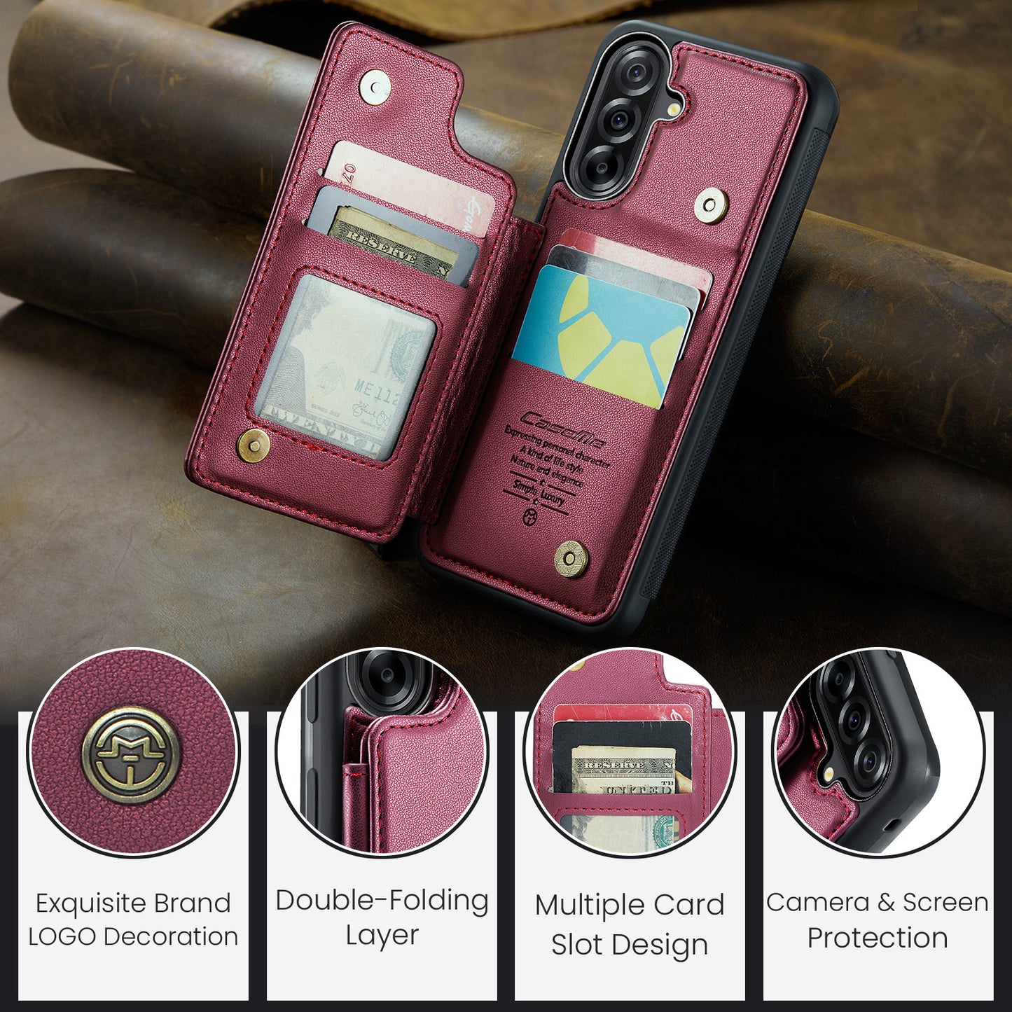 Galaxy A17 5G/4G Faltbare Wallet-Hülle – RFID & 5 Kartenfächer