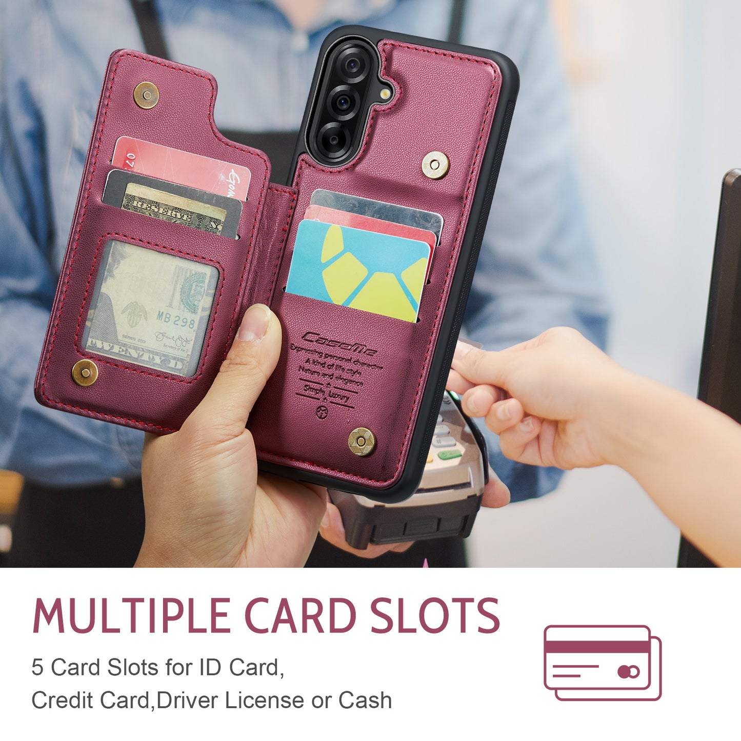 Galaxy A17 5G/4G Faltbare Wallet-Hülle – RFID & 5 Kartenfächer