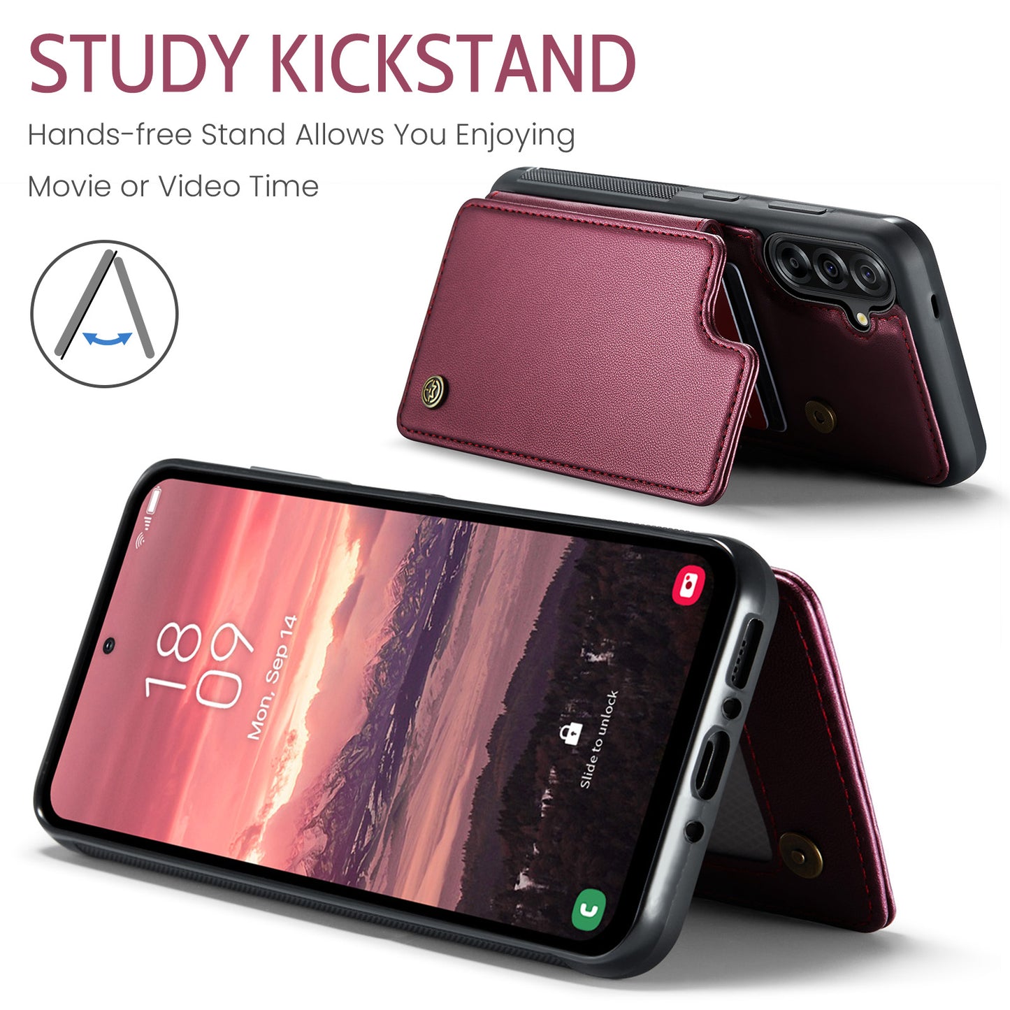 Galaxy A17 5G/4G Faltbare Wallet-Hülle – RFID & 5 Kartenfächer